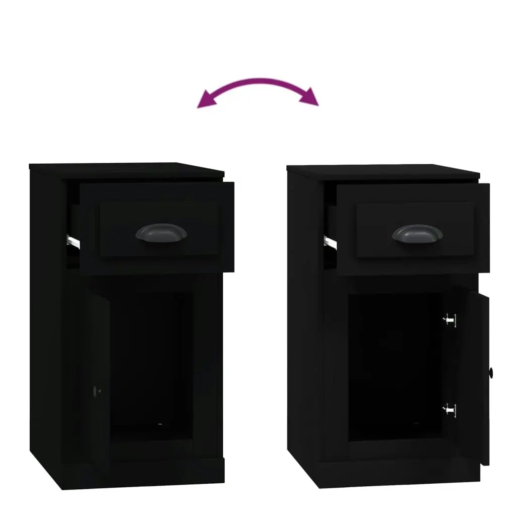 Side Cabinet with Drawer Black 40x50x75 cm Engineered Wood 816481