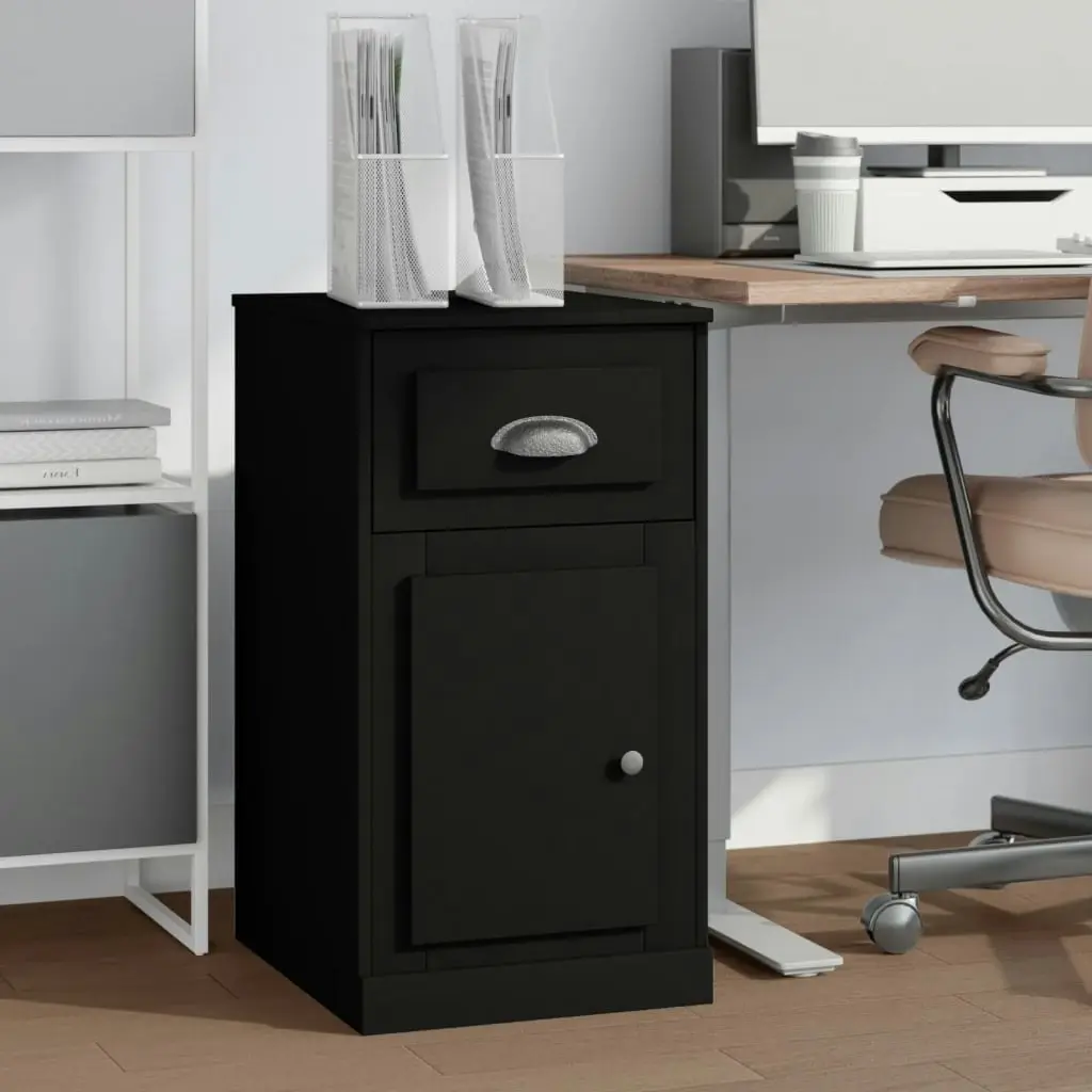 Side Cabinet with Drawer Black 40x50x75 cm Engineered Wood 816481