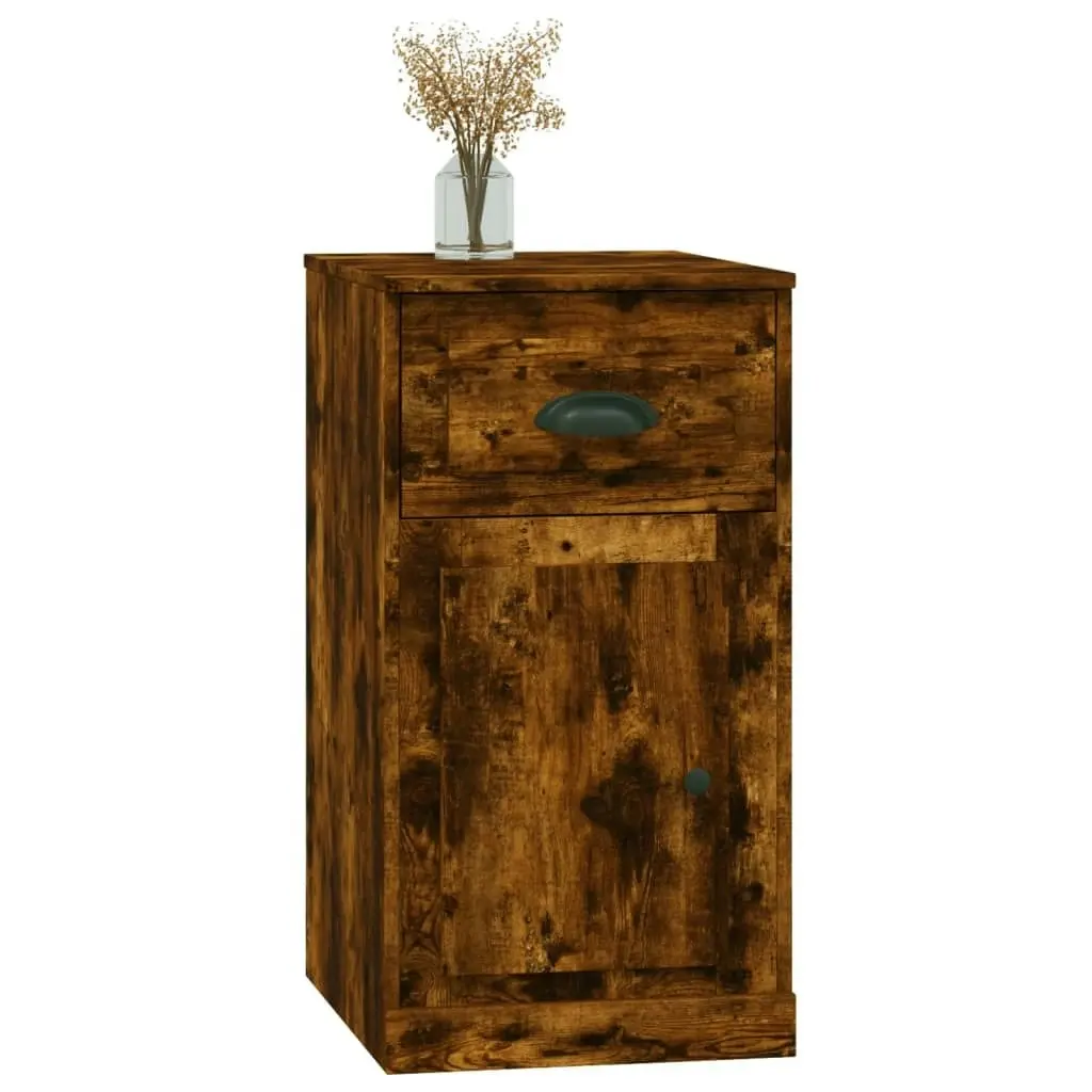 Side Cabinet with Drawer Smoked Oak 40x50x75 cm Engineered Wood 816485