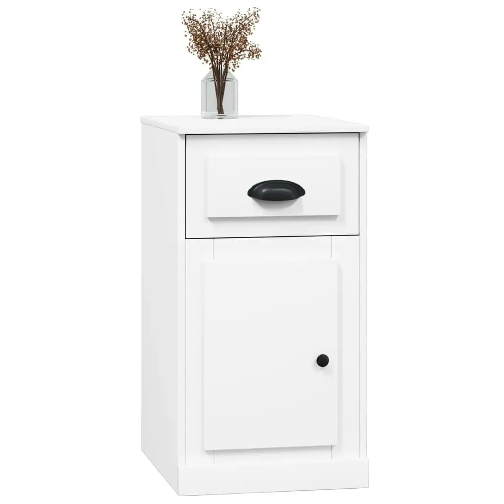 Side Cabinet with Drawer High Gloss White 40x50x75 cm Engineered Wood 816482