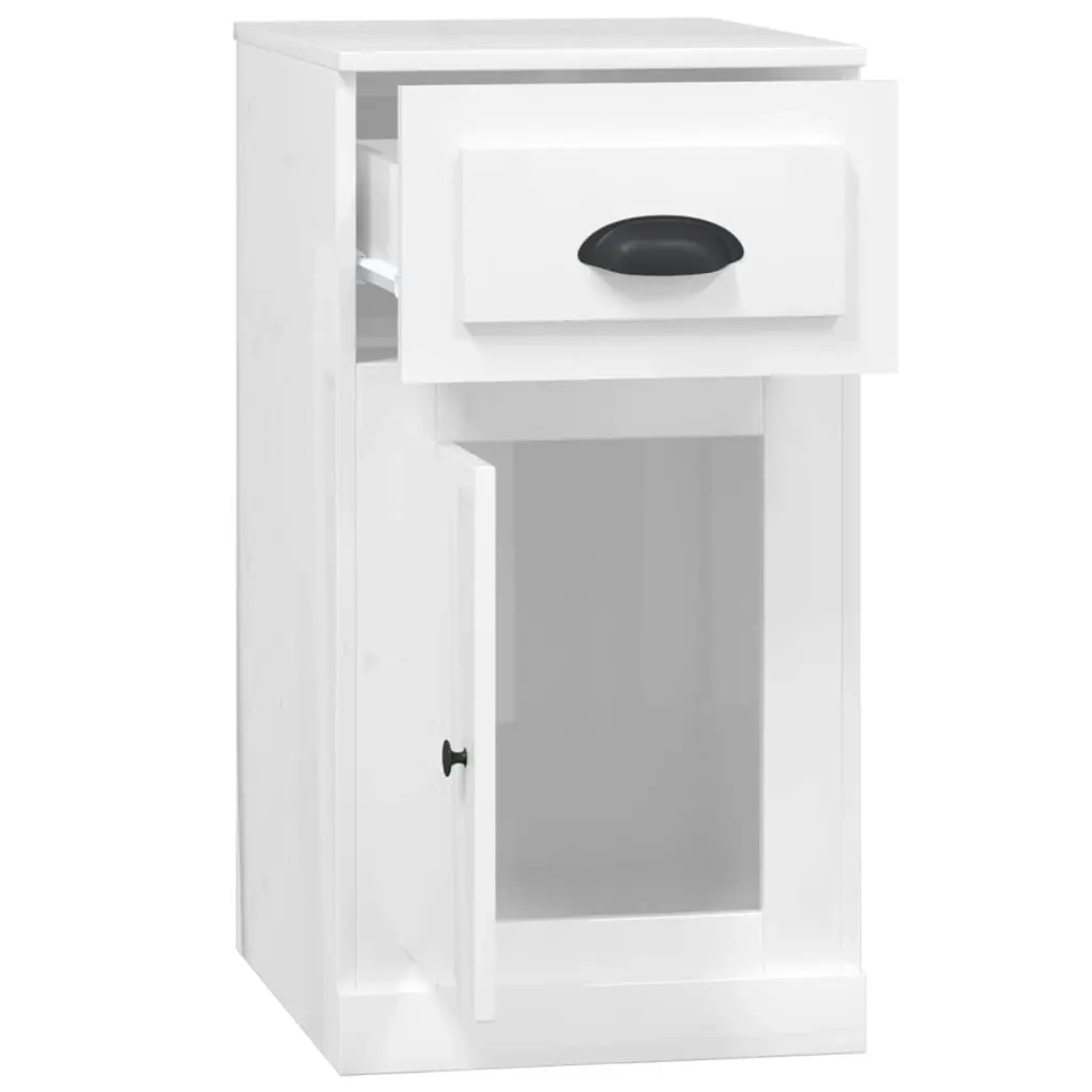 Side Cabinet with Drawer High Gloss White 40x50x75 cm Engineered Wood 816482