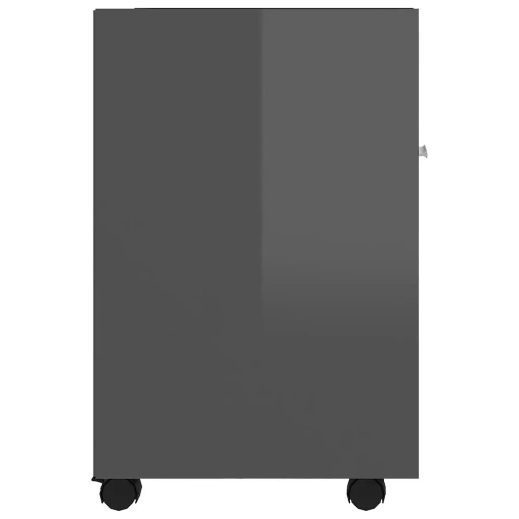 Side Cabinet with Wheels High Gloss Grey 33x38x60 cm Engineered Wood 803055