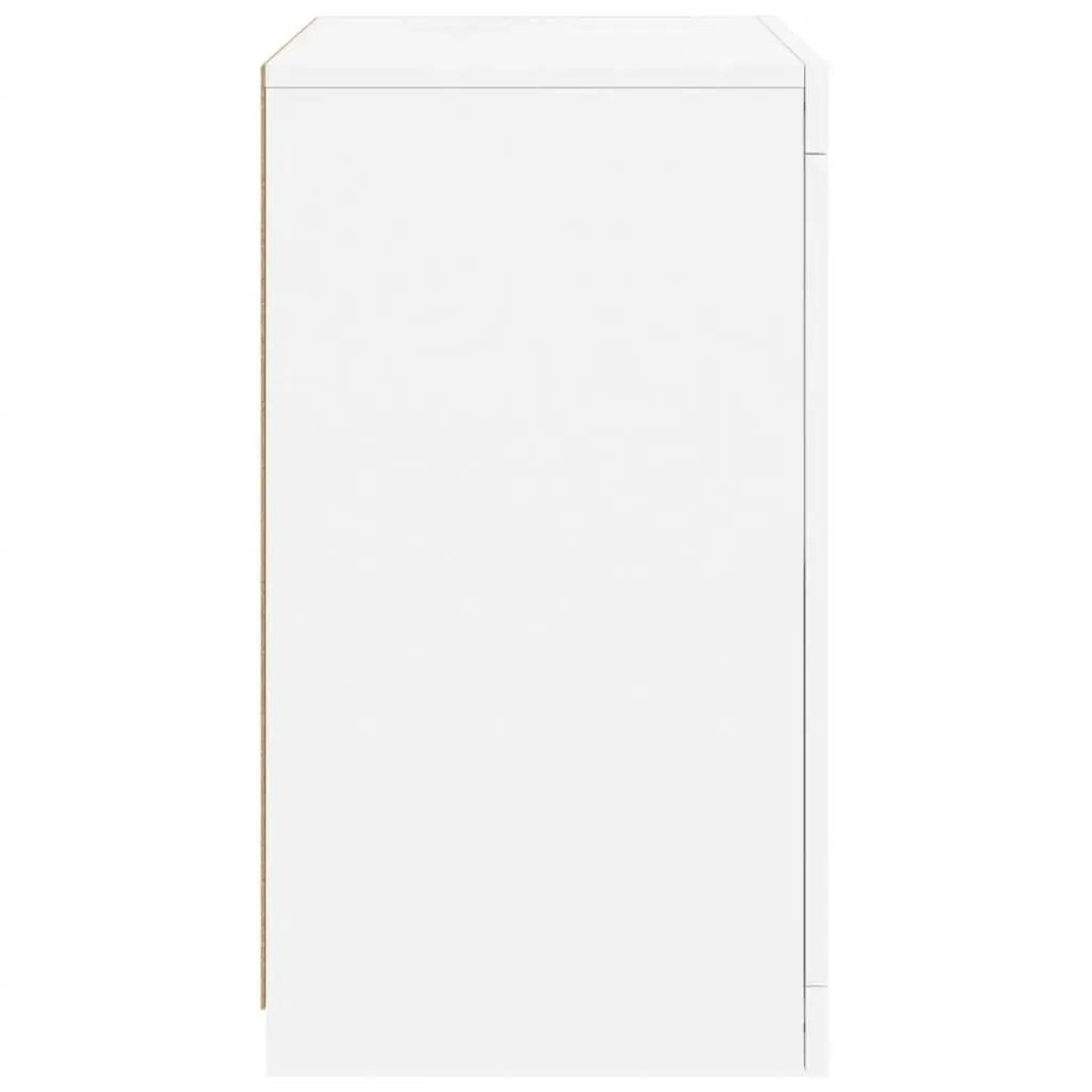 Side Cabinets with LED Lights 2 pcs White Engineered Wood 836631