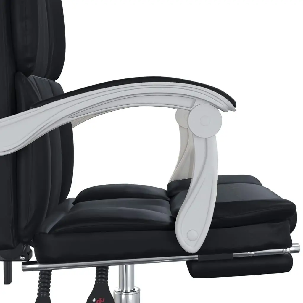 Reclining Office Chair Black Faux Leather 349629