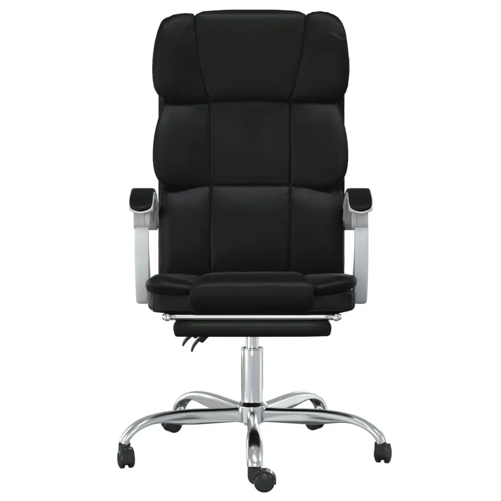 Reclining Office Chair Black Faux Leather 349629