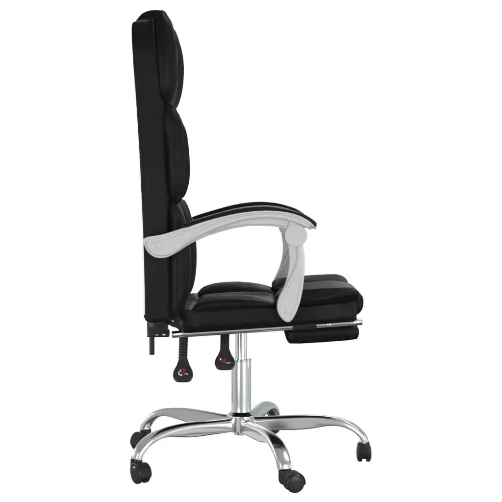 Reclining Office Chair Black Faux Leather 349629