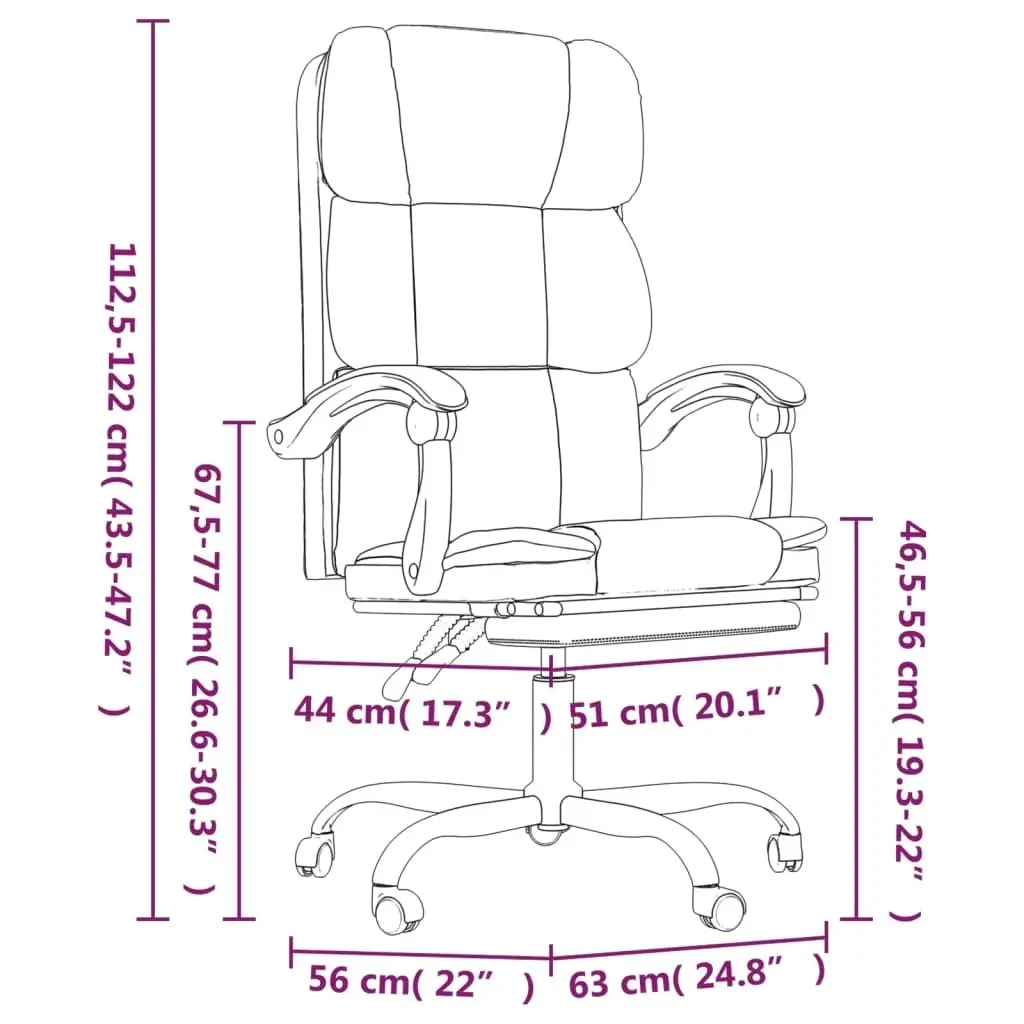 Reclining Office Chair Black Faux Leather 349629