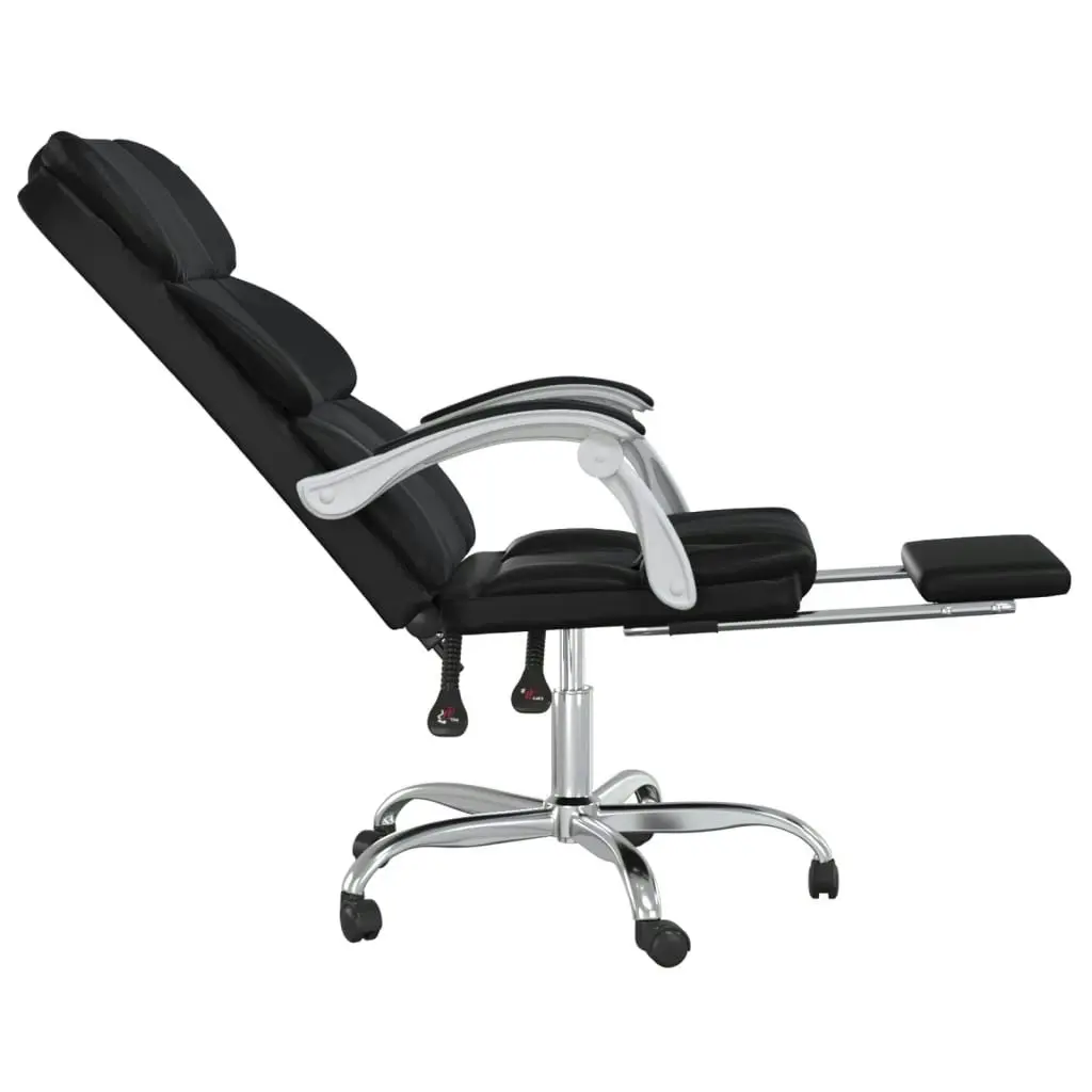 Reclining Office Chair Black Faux Leather 349629