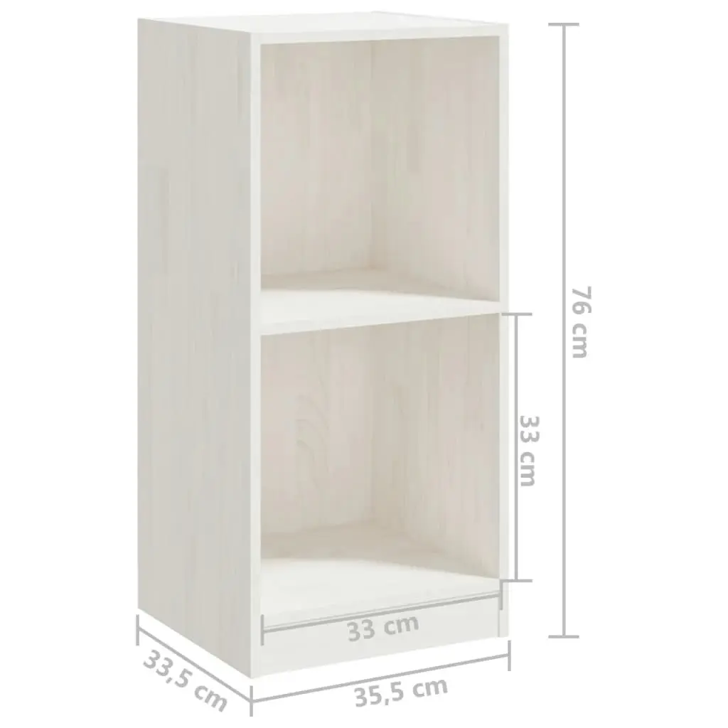 Side Cabinet White 35.5x33.5x76 cm Solid Pinewood 809931