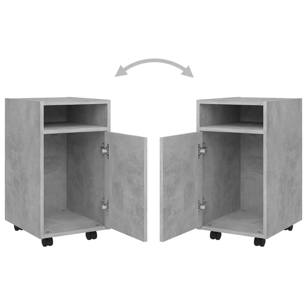 Side Cabinet with Wheels Concrete Grey 33x38x60 cm Engineered Wood 803051