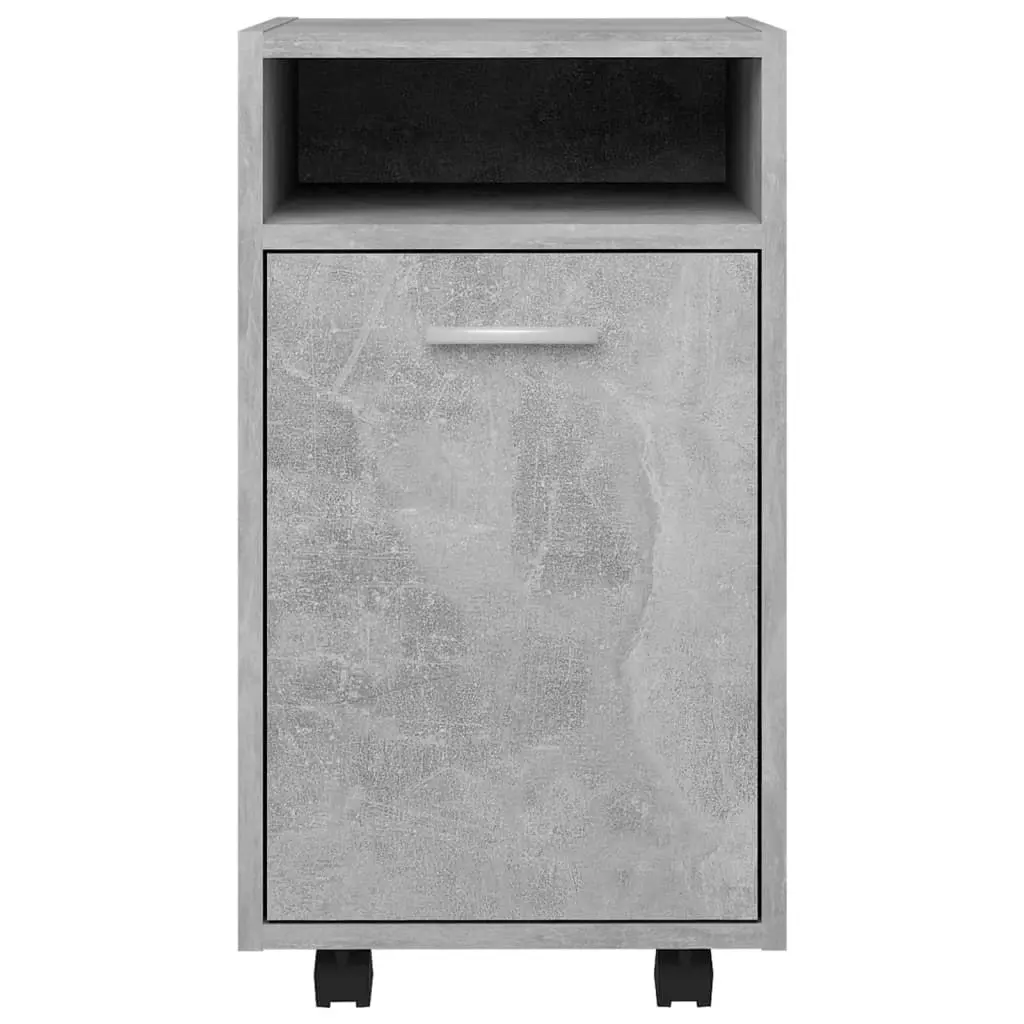 Side Cabinet with Wheels Concrete Grey 33x38x60 cm Engineered Wood 803051