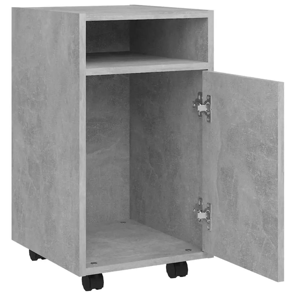 Side Cabinet with Wheels Concrete Grey 33x38x60 cm Engineered Wood 803051