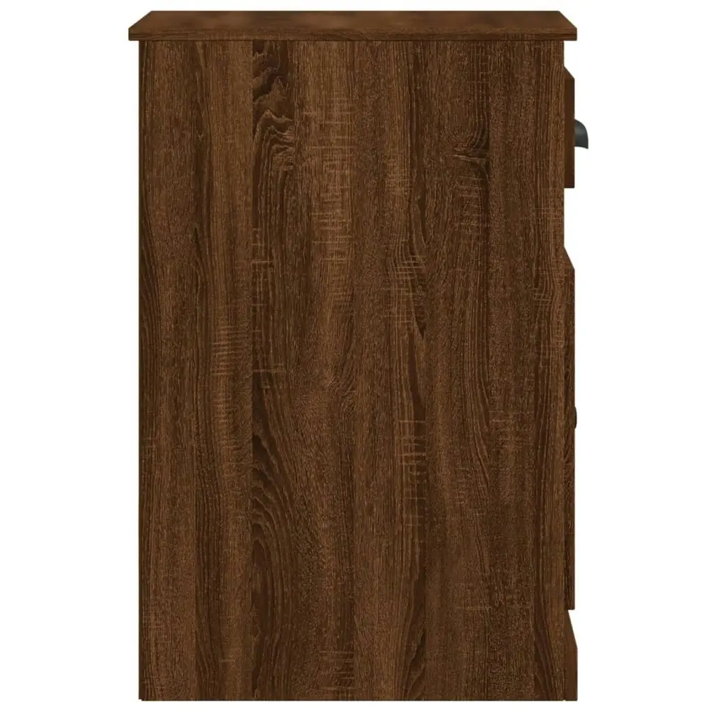 Side Cabinet with Drawer Brown Oak 40x50x75 cm Engineered Wood 816487