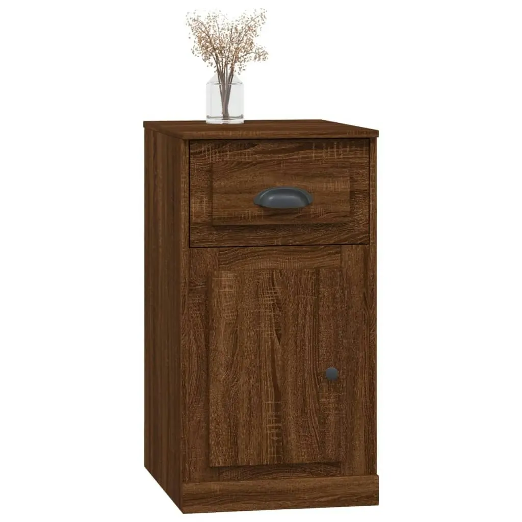 Side Cabinet with Drawer Brown Oak 40x50x75 cm Engineered Wood 816487