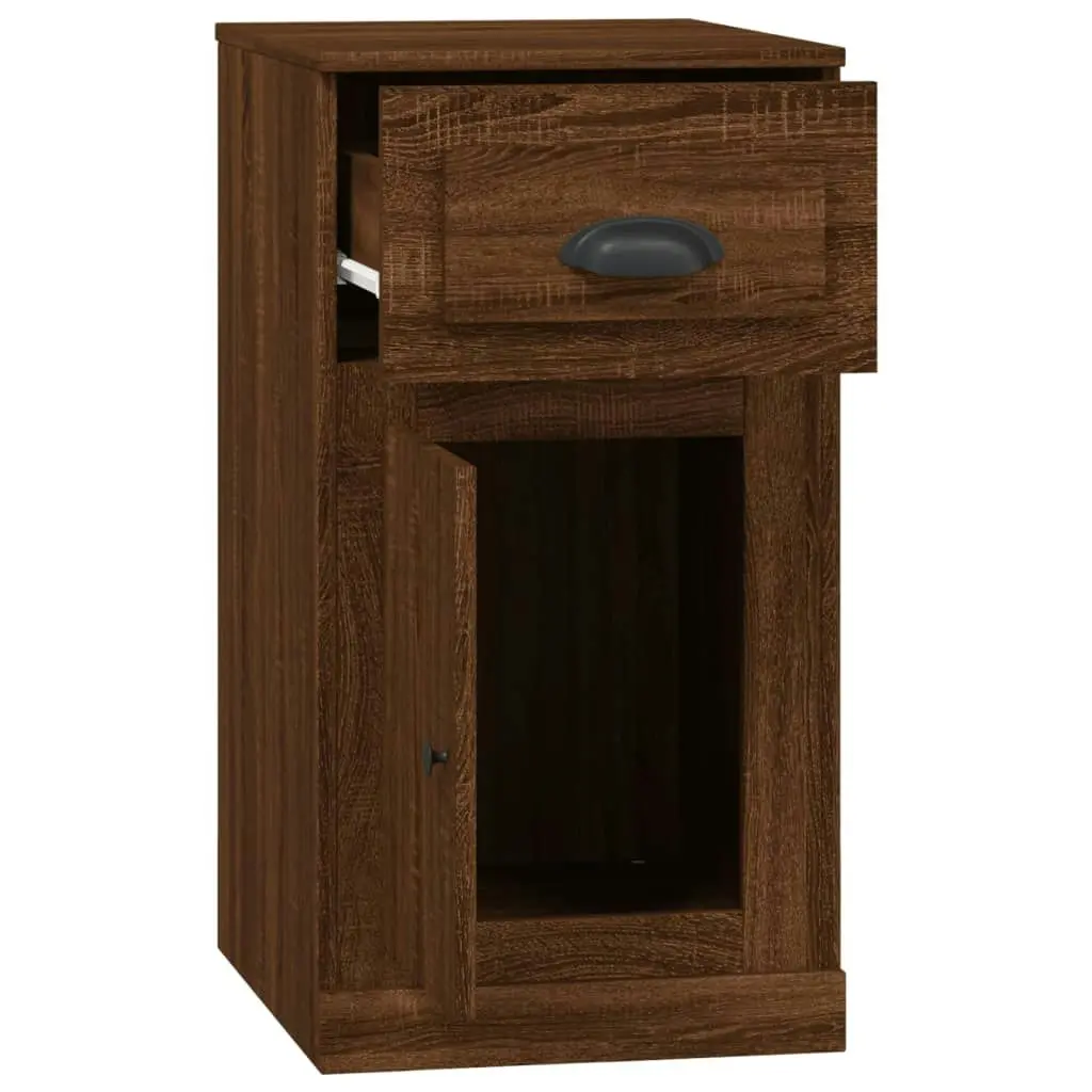 Side Cabinet with Drawer Brown Oak 40x50x75 cm Engineered Wood 816487