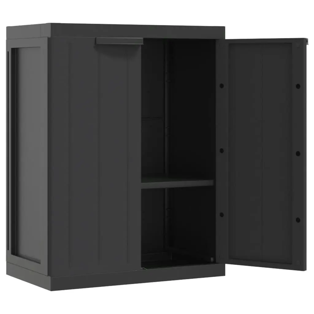 Outdoor Storage Cabinet Black 65x37x85 cm PP 364204