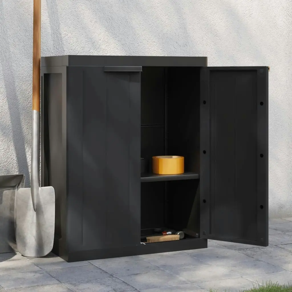 Outdoor Storage Cabinet Black 65x37x85 cm PP 364204