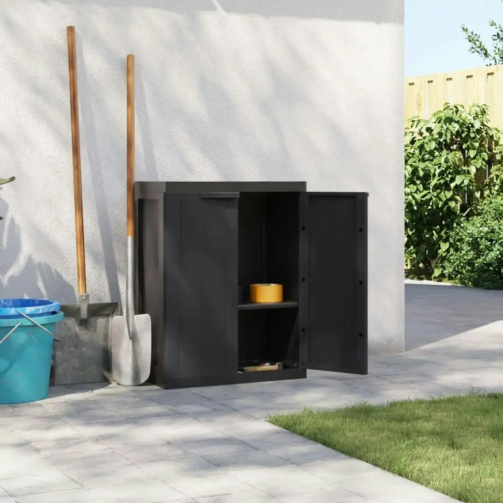 Outdoor Storage Cabinet Black 65x37x85 cm PP 364204