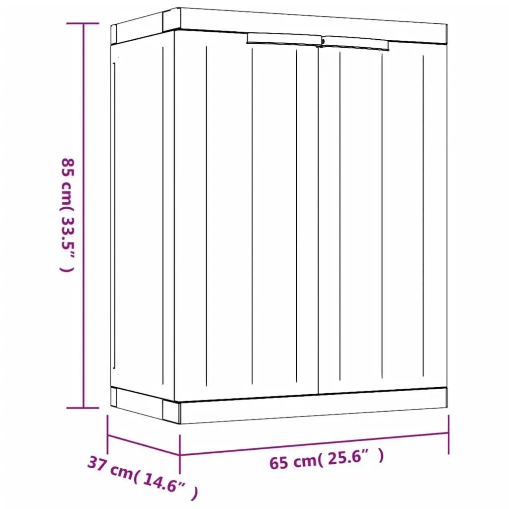 Outdoor Storage Cabinet Black 65x37x85 cm PP 364204