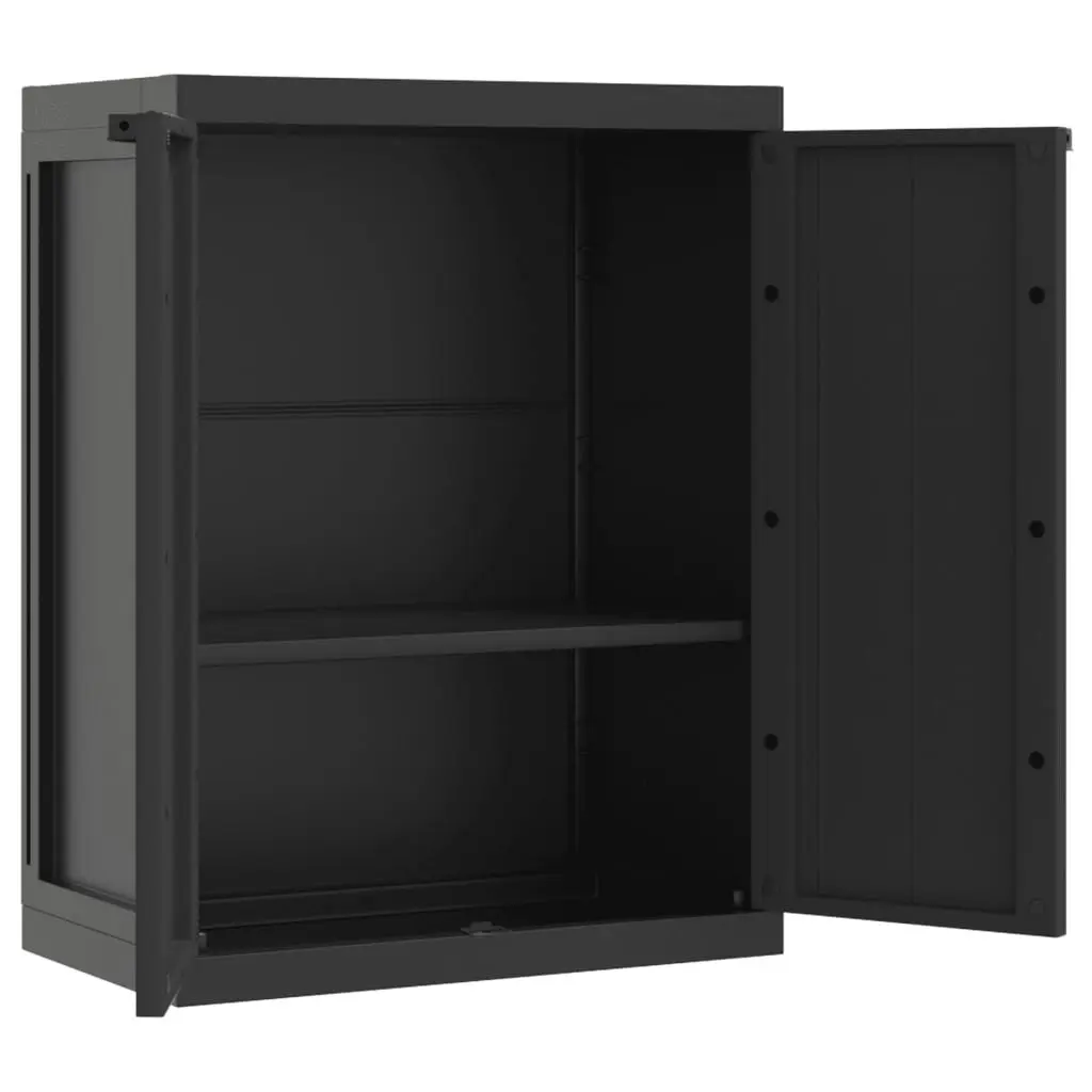 Outdoor Storage Cabinet Black 65x37x85 cm PP 364204