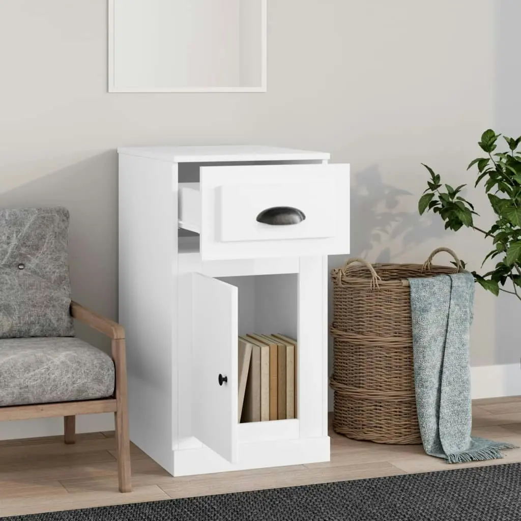 Side Cabinet with Drawer White 40x50x75 cm Engineered Wood 816480