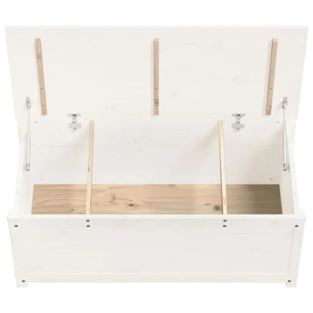 Storage Box White 110x50x45.5 cm Solid Wood Pine 823540