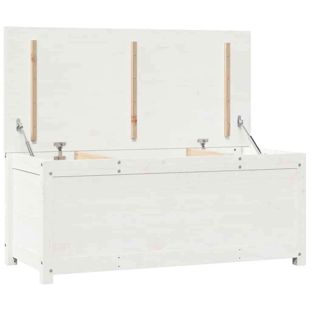 Storage Box White 110x50x45.5 cm Solid Wood Pine 823540