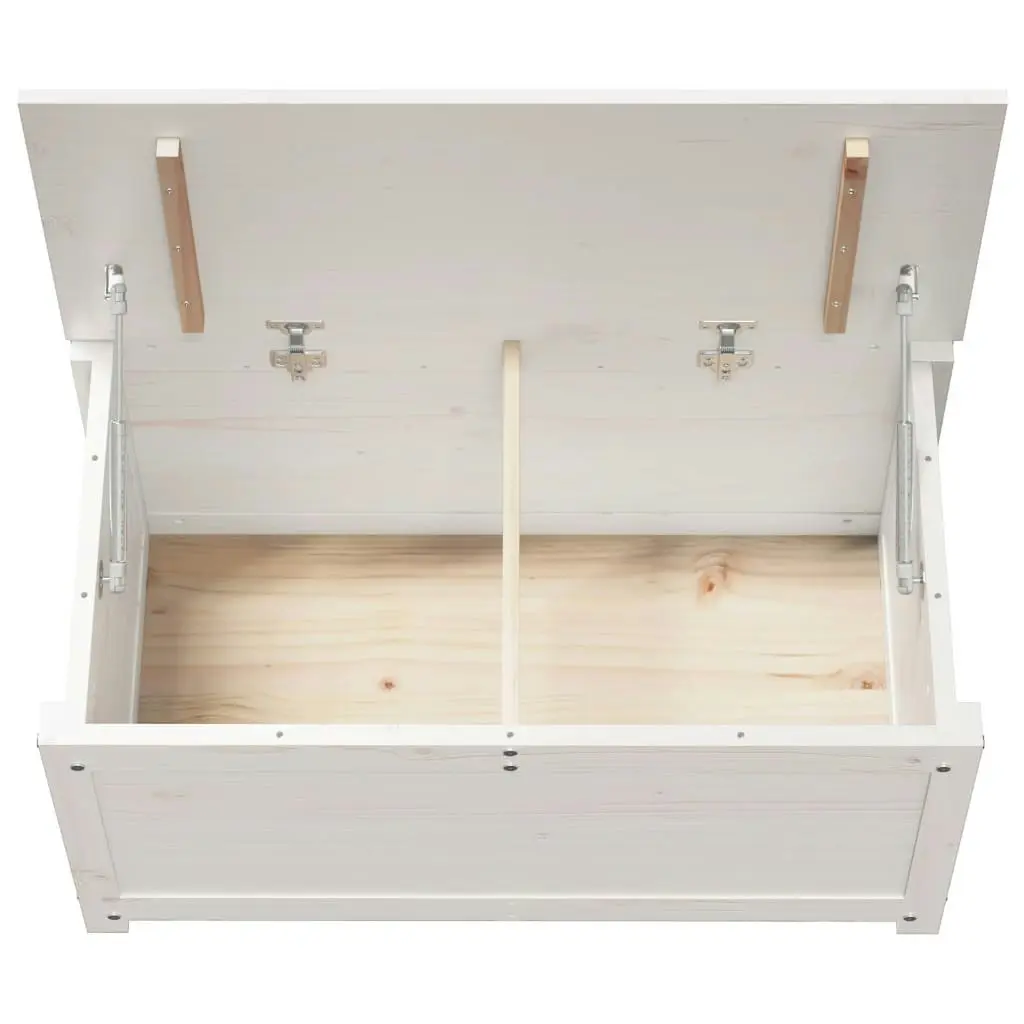 Storage Box White 80x40x45.5 cm Solid Wood Pine 823535