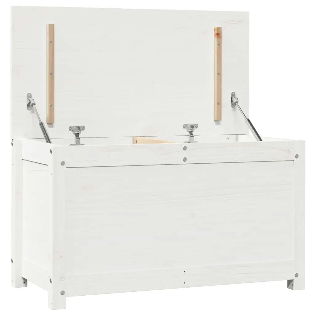 Storage Box White 80x40x45.5 cm Solid Wood Pine 823535