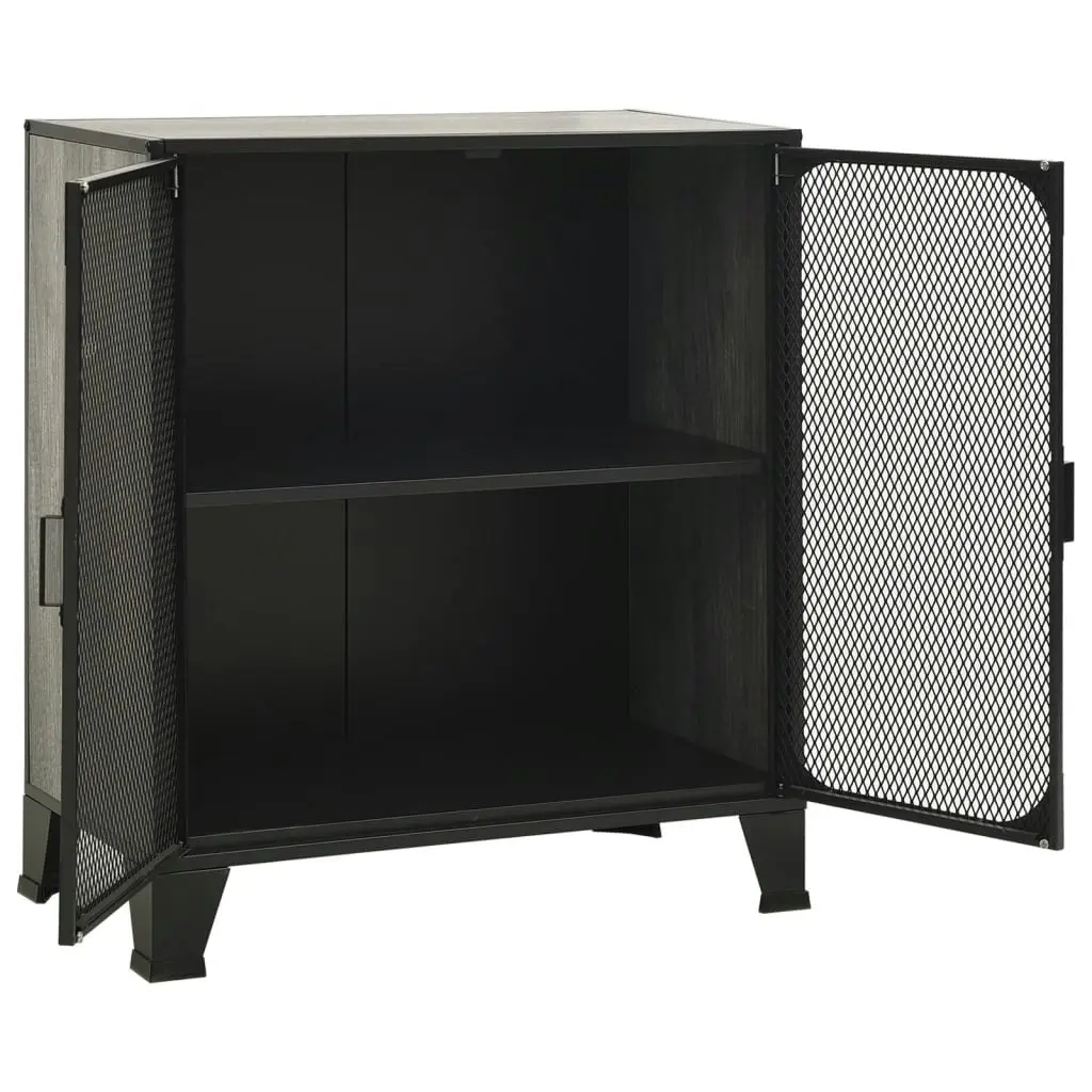 Storage Cabinet Grey 72x36x82 cm Metal and MDF 335908