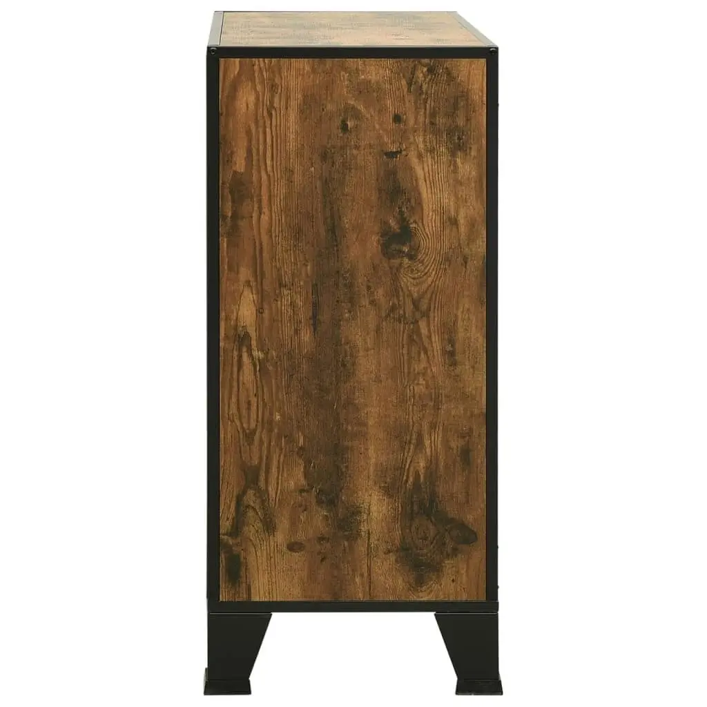 Storage Cabinet Rustic Brown 72x36x82 cm Metal and MDF 335907