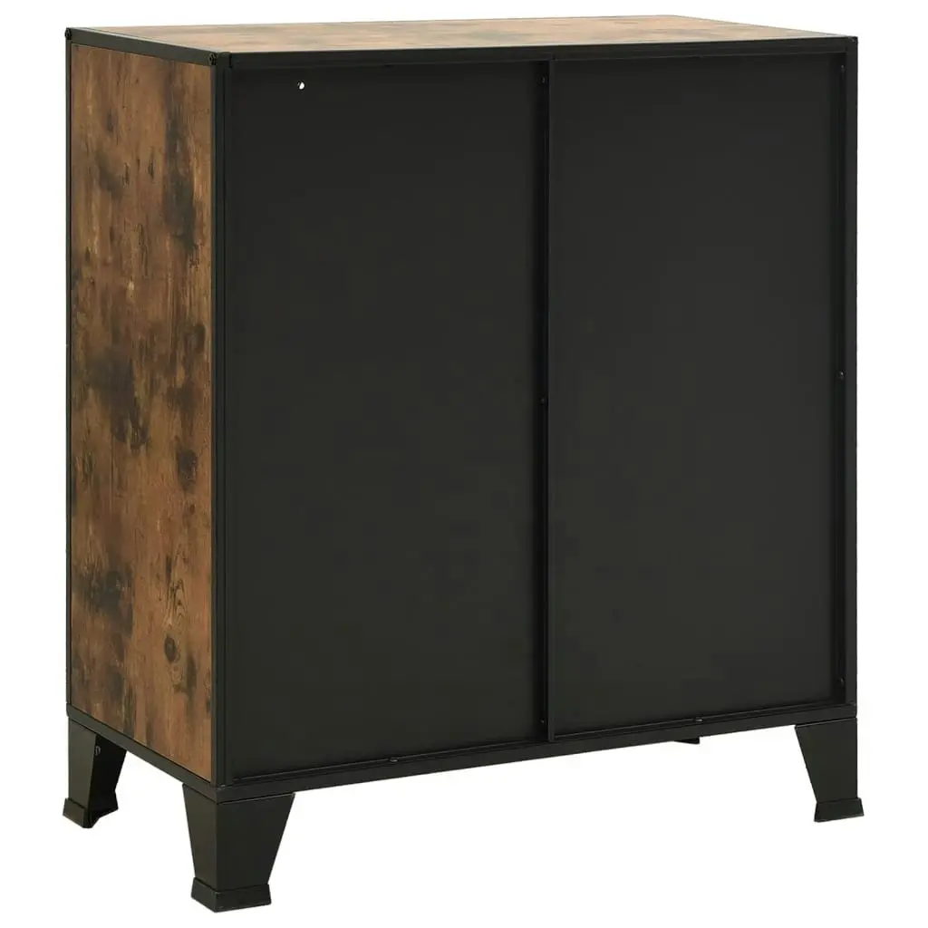 Storage Cabinet Rustic Brown 72x36x82 cm Metal and MDF 335907