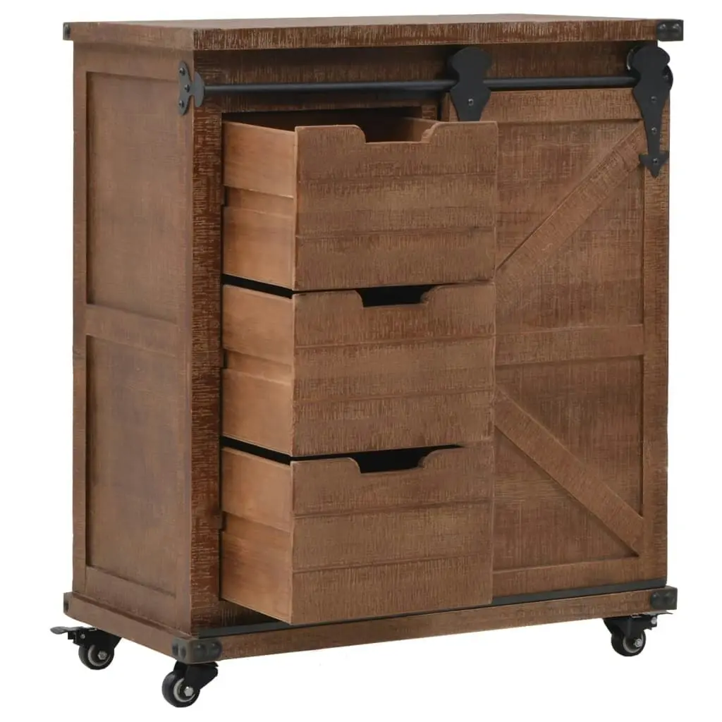 Storage Cabinet Solid Fir Wood 64x33.5x75 cm Brown 246120