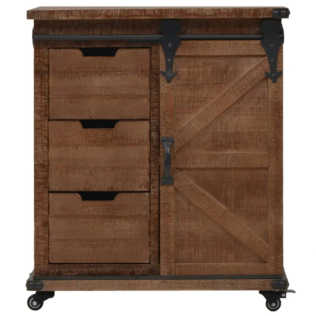 Storage Cabinet Solid Fir Wood 64x33.5x75 cm Brown 246120