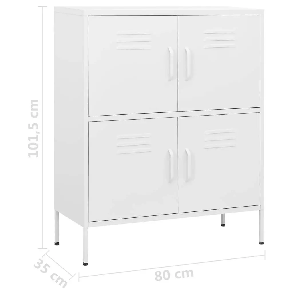 Storage Cabinet White 80x35x101.5 cm Steel 336143