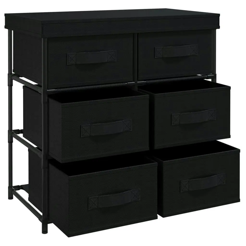 Storage Cabinet with 6 Drawers 55x29x55 cm Black Steel 337257