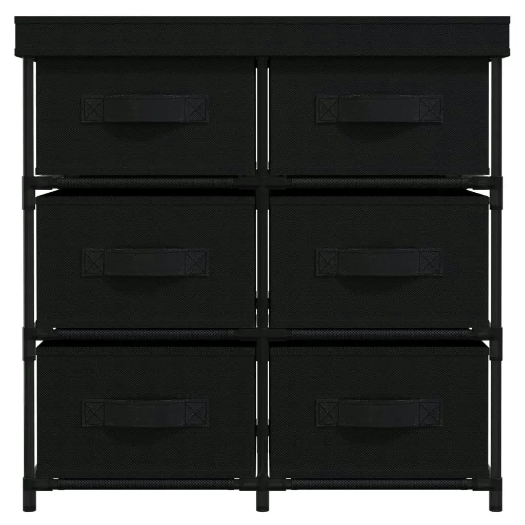 Storage Cabinet with 6 Drawers 55x29x55 cm Black Steel 337257