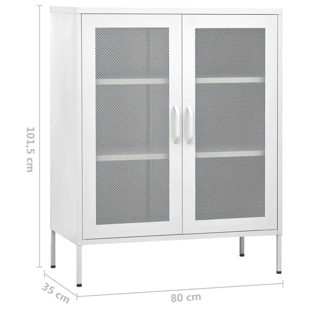 Storage Cabinet White 80x35x101.5 cm Steel 336179