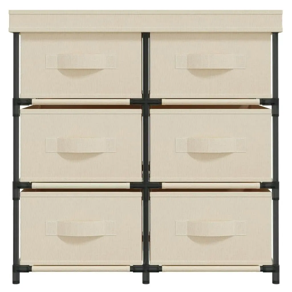 Storage Cabinet with 6 Drawers 55x29x55 cm Cream Steel 337258