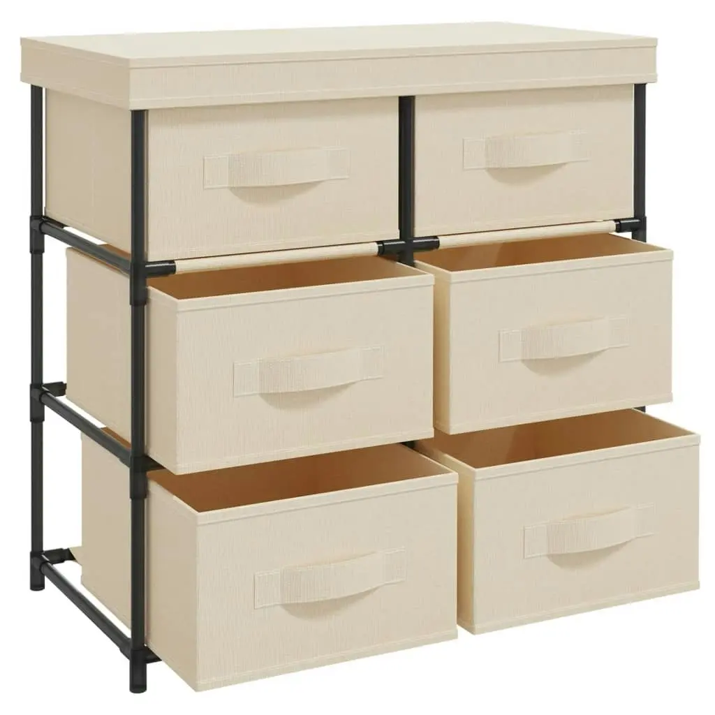 Storage Cabinet with 6 Drawers 55x29x55 cm Cream Steel 337258