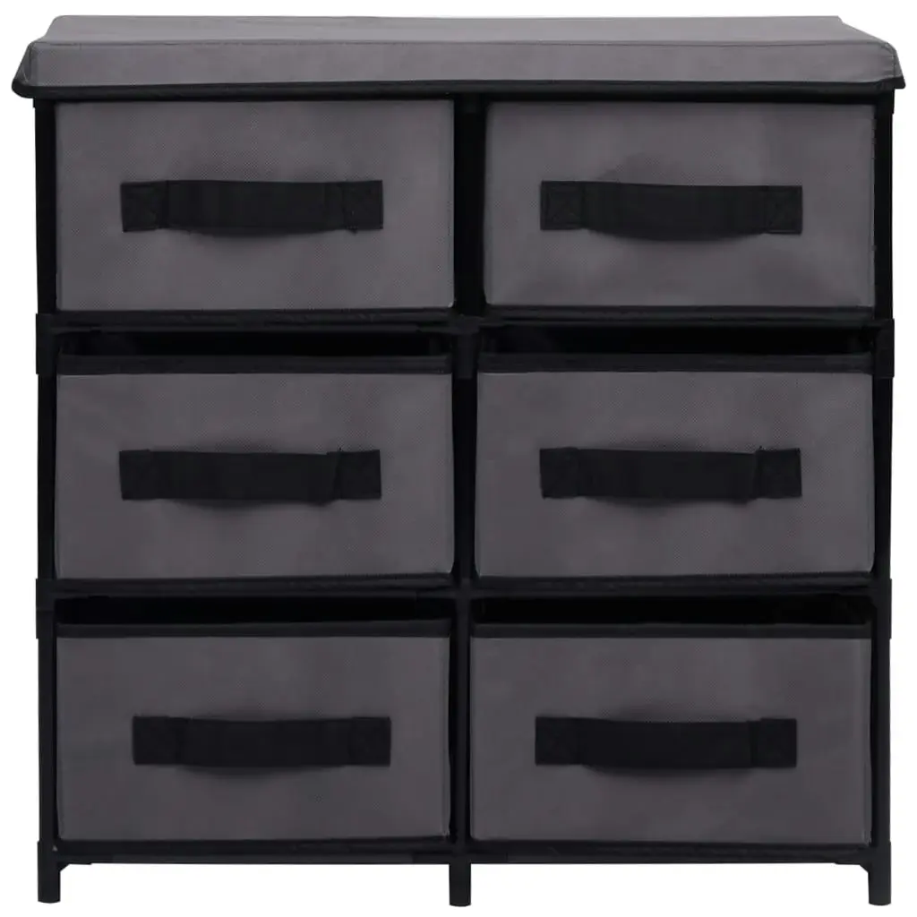 Storage Cabinet with 6 Drawers 55x29x55 cm Grey Steel 288322