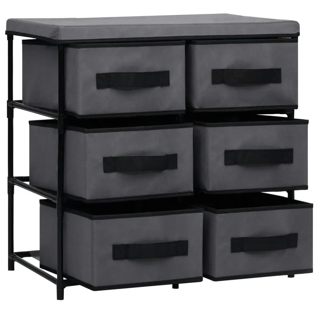 Storage Cabinet with 6 Drawers 55x29x55 cm Grey Steel 288322