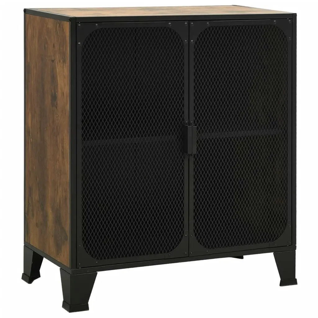 Storage Cabinets 2 pcs Rustic Brown 72x36x82 cm Metal and MDF 3095969