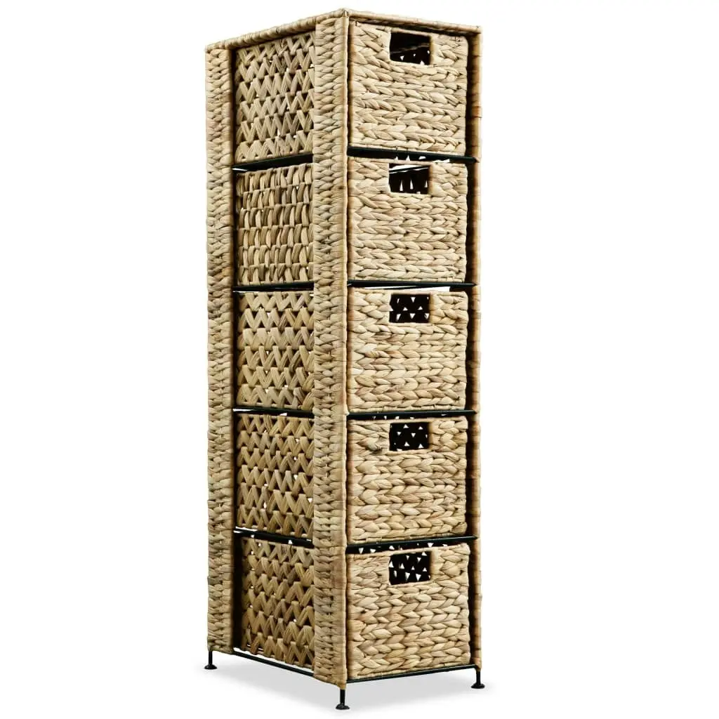 Storage Unit with 5 Baskets 25.5x37x100 cm Water Hyacinth 245492