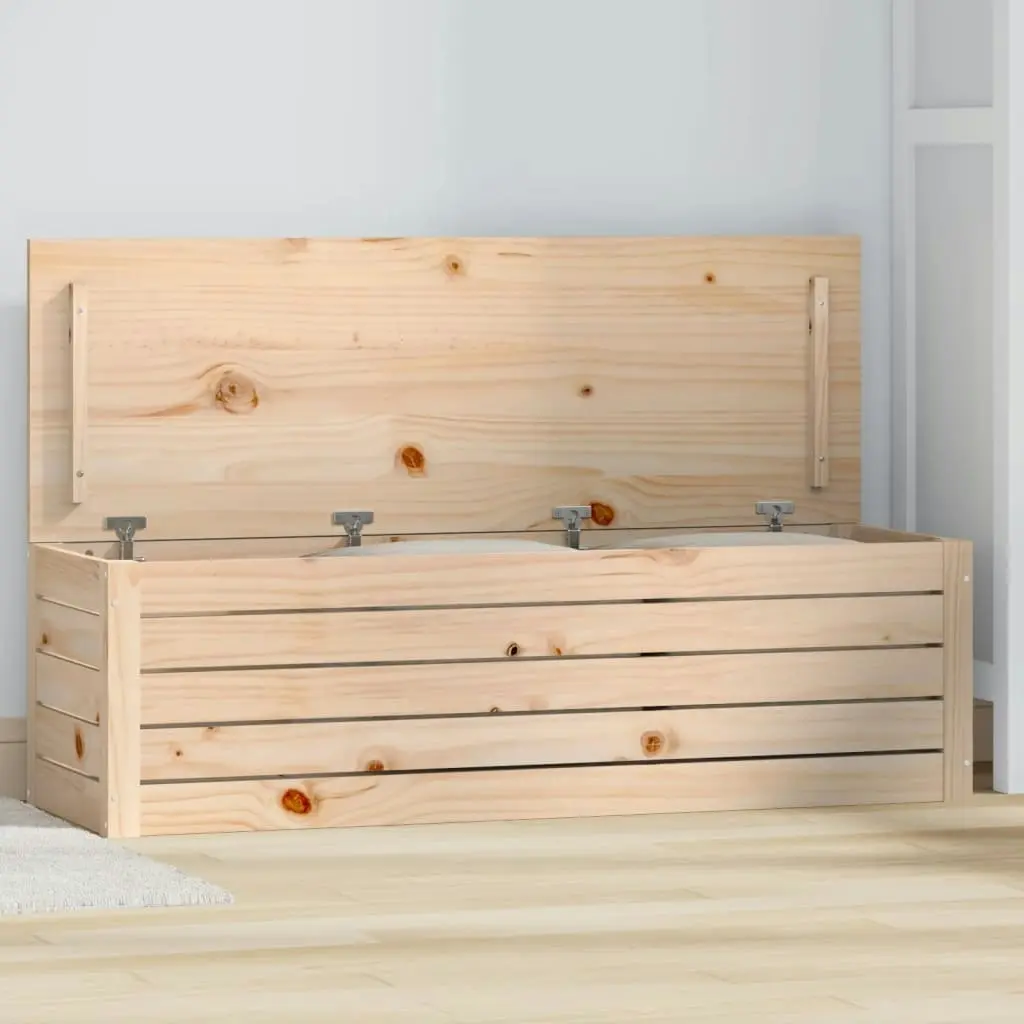 Storage Box 109x36.5x33 cm Solid Wood Pine 823624