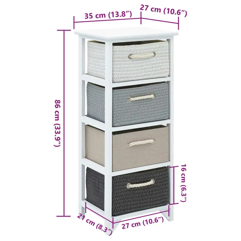 Storage Cabinet 4 Drawers Wood 242890