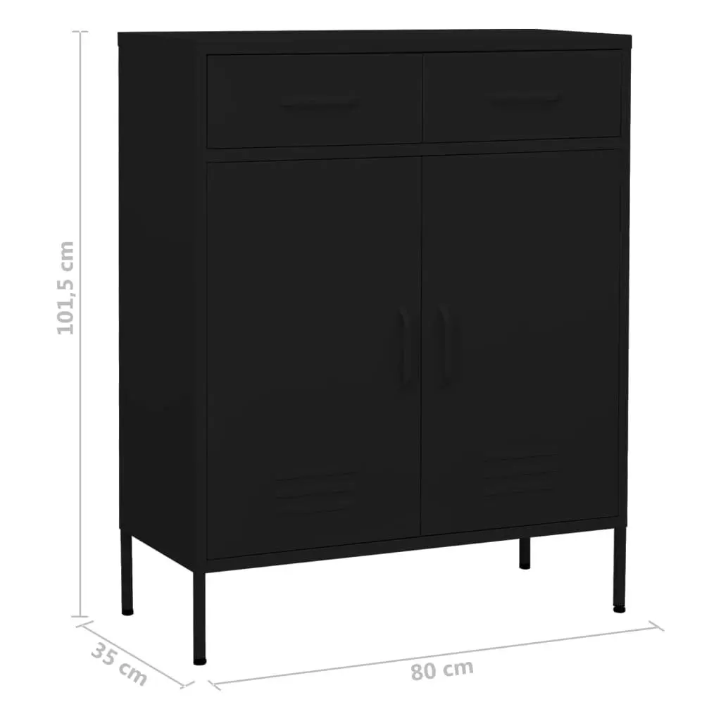 Storage Cabinet Black 80x35x101.5 cm Steel 336160