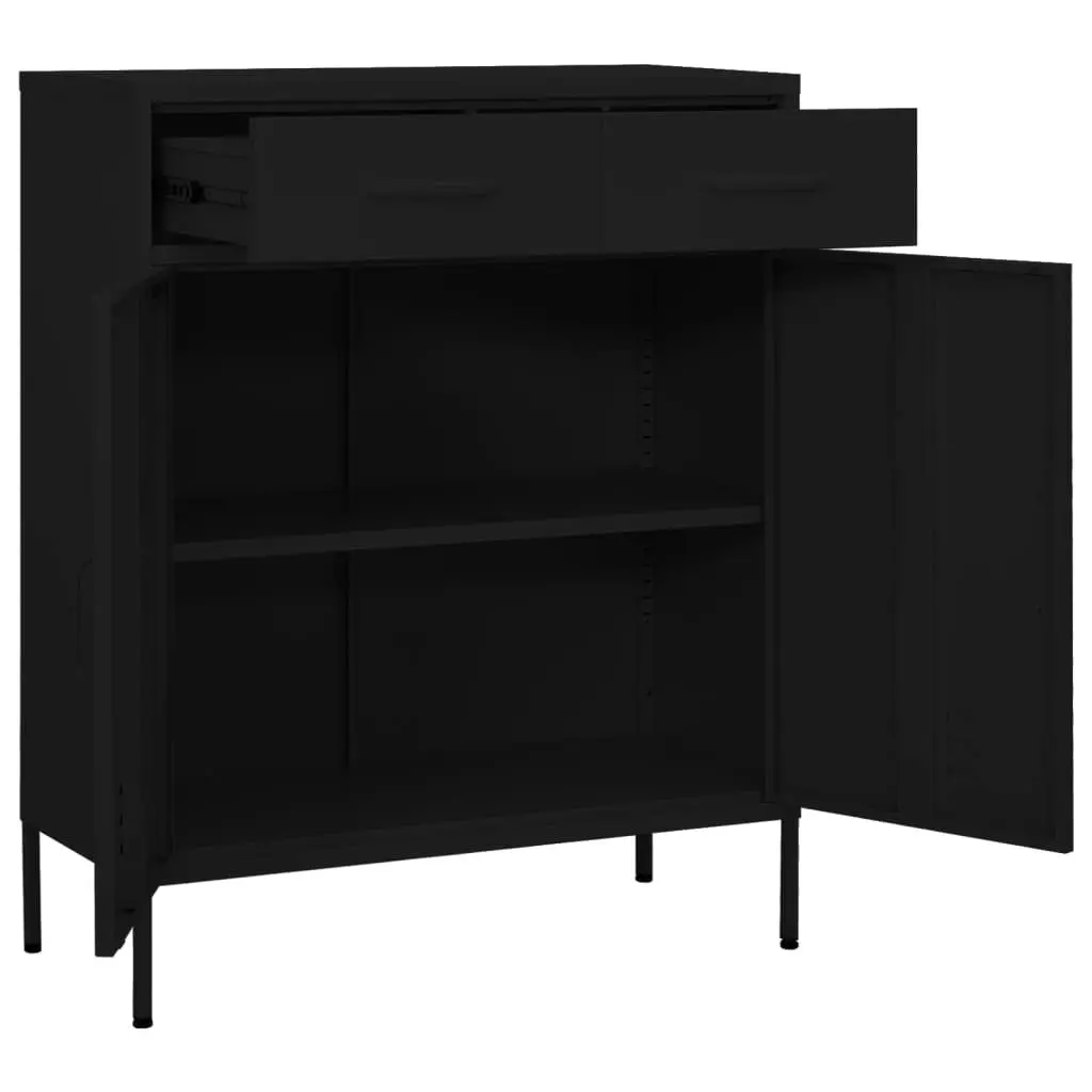 Storage Cabinet Black 80x35x101.5 cm Steel 336160