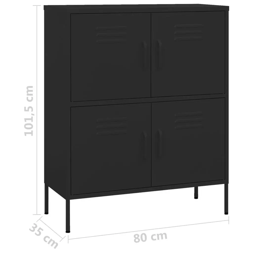 Storage Cabinet Black 80x35x101.5 cm Steel 336142