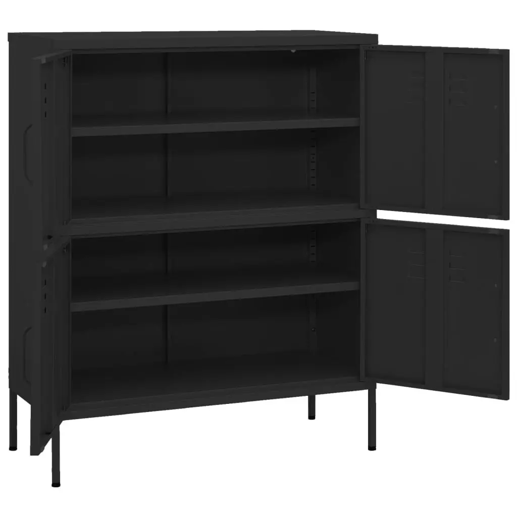 Storage Cabinet Black 80x35x101.5 cm Steel 336142